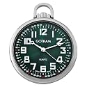 Gotham Men's Silver-Tone Ultra Thin Railroad Open Face Quartz Pocket Watch # GWC15027SG