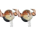 Gotham Steel 5 Quart Stock Pot Multipurpose Pasta Pot with Strainer Lid&Twist and Lock Handles,Nonstick Ceramic Surface Makes for Effortless Cleanup with Tempered Glass Lid,Dishwasher Safe,(Pack of 2)