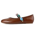 Gothictor Women's Mesh Ballet Flats Round Toe Leopard Mary Jane Shoes Women