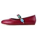 Gothictor Women's Mesh Ballet Flats Round Toe Leopard Mary Jane Shoes Women