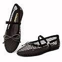 Gothictor Women's Mesh Ballet Flats Round Toe Leopard Mary Jane Shoes Women