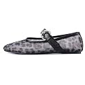 Gothictor Women's Mesh Ballet Flats Round Toe Leopard Mary Jane Shoes Women