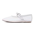 Gothictor Women's Mesh Ballet Flats Round Toe Leopard Mary Jane Shoes Women