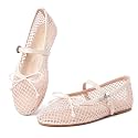 Gothictor Women's Mesh Ballet Flats Round Toe Leopard Mary Jane Shoes Women