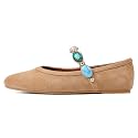 Gothictor Women's Mesh Ballet Flats Round Toe Leopard Mary Jane Shoes Women