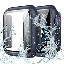 Goton Waterproof Case for Apple Watch Series 9 8 7 45mm Screen Protector, Full Protective Hard PC Bumper Face Cover Accessories Designed for iWatch 45 mm Blue