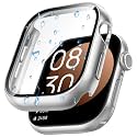 Goton Waterproof Case for Apple Watch Series 10 Screen Protector 46mm, Tempered Glass Hard PC Bumper Face Cover Compatible with iWatch Accessories 46 mm Original Silver