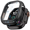 Goton Waterproof Case for Apple Watch Ultra 49mm Screen Protector, Full Protective Hard PC Bumper Face Cover Accessories Designed for iWatch 49 mm Black