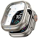 Goton Waterproof Case for Apple Watch Ultra 49mm Screen Protector, Full Protective Hard PC Bumper Face Cover Accessories Compatible with iWatch 49 mm Titanium