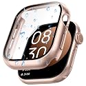 Goton Waterproof Case for Apple Watch Series 10 Screen Protector 46mm, Tempered Glass Hard PC Bumper Face Cover Compatible with iWatch Accessories 46 mm Original Rose Gold