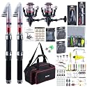 Goture 2-Pack Fishing Rod and Reel Combo with Carrier Bag,1.8M-2.7M