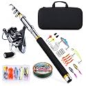 Goture 24T Carbon Fiber Telescopic Fishing Rod and Reel Combo Kit 6FT-9FT
