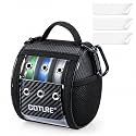 Goture 3/6 Outlet Holes Fishing Line Storage Bag, 2 Sizes Clear View Window Fishing Line Case, Removable Divider Fishing Line Organizer, Water-Resistant Surface, Tangle-Free Leader Line Spool Bag