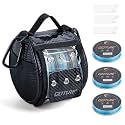 Goture 3/6 Outlet Holes Fishing Line Storage Bag, 2 Sizes Clear View Window Fishing Line Case, Removable Divider Fishing Line Organizer, Water-Resistant Surface, Tangle-Free Leader Line Spool Bag
