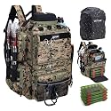 Goture Fishing Backpack with 4 Tackle Boxes,900D Water-Resistant Tackle Backpack with Rod Holders,Sunglasses Case,45L Large Storage Gear Bag with Rain Cover,Bottle Holder for Travel Camping Hiking
