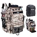Goture Fishing Backpack, 900D Water-Resistant Tackle Backpack with Rod Holders, Hard Sunglasses Case, 45L Large Storage Gear Tackle Bag with Rain Cover, Bottle Holder for Travel Camping Hiking