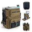 Goture Fishing Backpack with Cooler, 66L 600D Tackle Backpack with 3 Rod Holders, EVA Cover, Helmet Holder, Rain Cover, Saltwater Large Fishing Bag for Camping Hiking, Gear Storage Bag, Gifts for Men
