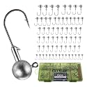 Goture Round Jig Heads Fishing Hooks with Tackle Box