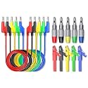 Goupchn 4mm Stackable Banana Plug to Banana Plug Test Leads Kit with Wire Piercing Probes, Alligator Clips Soft Flexible Cable Wire 5 Colors for Multimeter Electrical Testing 1000V/15A