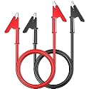 Goupchn Alligator Clips Electrical Test Leads 2PCS Dual Ended Crocodile Wire Cable with Insulators Clips Test Flexible Copper Cable for Electrical Testing 6.56ft/2m Red Black