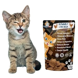 gourmet chicken treat for cats  protein rich  crunchy healthy snacks  75grm