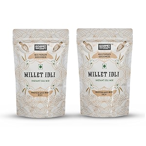 gourmet craft instant millet idli mix gluten free healthy breakfast rich in protein easy to cook idli batter wholesome breakfast for idli lovers  250 gram each pack of 2