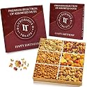 Luxurious Treats Nuts Gift Basket, Happy Birthday Nut Gifts Gourmet Collection Healthy Food Box Mixed Cravings Platter Tray Sampler Assortment Mix for Men Women