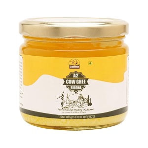 gouveda a2 pure ghee - 300 ml glass bottle  100 gir cow ghee  vedic traditional hand churned bilona method  grassfed  natural immunity booster  cultured premium ghee