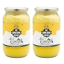 Gouveda Traditional Bilona A2 Gir Cow Vedic Ghee | Pure And Healthy Desi GIR Cow Ghee | Glass Bottle | Vedic Hand Churned Bilona Method | Grassfed Cows, Cultured, Premium &amp; Traditional Ghee (1L X 2 Glass Bottle)