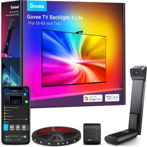 govee tv backlight 3 lite with fish-eye correction function sync with tv 55-65 inch