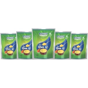 govind pure cow gheeindia ka origina super food 997 fat rich texture no artificial coloring ideal for healthy cooking amp digestion 200ml pack of 5
