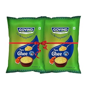 govind pure cow gheeindia ka original super food rich texture no artificial coloring ideal for healthy cooking amp digestion 1liter pouch pack of 2
