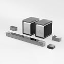 GOVO GoSurround 1000 Pro, 5.2.4 Channel, 800W Soundbar with True Dolby Atmos®, 6.5” Dual Subwoofer, Wireless Rear Satellites, HDMI/Optical/AUX/USB/Bluetooth, 3 EQ Modes, LED Display – Platinum Silver
