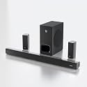 Govo Gosurround 945 Pro Home Theatre Soundbar, 260W, 5.1 Channel, with Subwoofer and Satellite Speakers, Bluetooth 5.3, HDMI ARC, AUX, USB (Platinum Black)