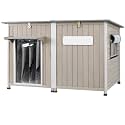Gowoodhut Big Dog House Outdoor Dog Houses for Large Dogs Outside with Adjustable Vent Window, Removable Floor, Easy Assembly for Medium to Large Dogs(55" L x 29" W x 35" H)