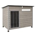 Gowoodhut Large Dog House Outdoor, Wooden Kennel for Medium and Large Dogs