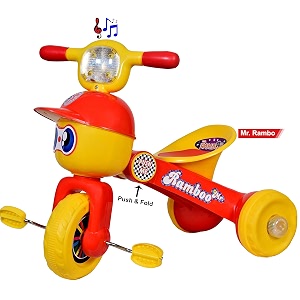 goyal39s baby tricycle with music amp lights mr rambo red