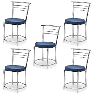 goyal steel amp furniture chairs for dining table steel chair dining chair with comfortable cushion 5 blue standard