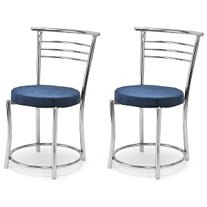 goyal steel amp furniture chairs for dining table steel chair dining chair with comfortable cushion 2 blue standard