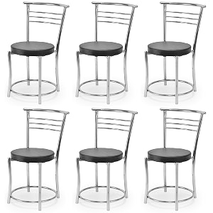 goyal steel amp furniture chairs for dining table steel chair dining chair with comfortable cushion 6 black standard