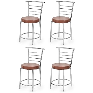 goyal steel amp furniture chairs for dining table steel chair dining chair with comfortable cushion 4 brown standard
