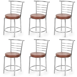 goyal steel amp furniture chairs for dining table steel chair dining chair with comfortable cushion 6 brown standard