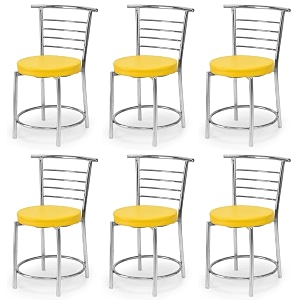 goyal steel amp furniture chairs for dining table steel chair dining chair with comfortable cushion 6 yellow standard
