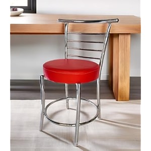goyal steel amp furniture chairs for dining table steel chair dining chair with comfortable cushion pack of 1 red