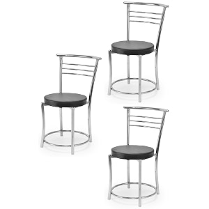 goyal steel amp furniture chairs for dining table steel chair dining chair with comfortable cushion 3 black standard