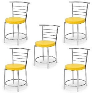 goyal steel amp furniture chairs for dining table steel chair dining chair with comfortable cushion 8 yellow standard