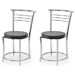 goyal steel amp furniture chairs for dining table steel chair dining chair with comfortable cushion 2 black standard