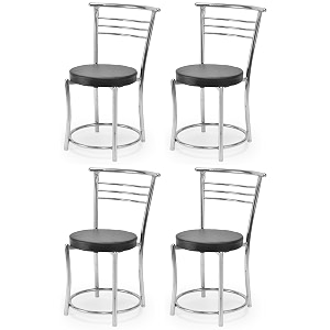 goyal steel amp furniture chairs for dining table steel chair dining chair with comfortable cushion 4 black standard