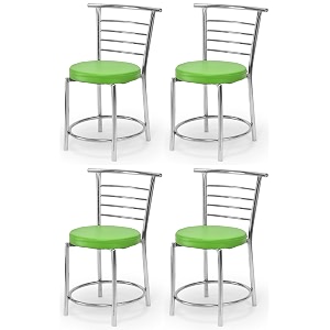 goyal steel amp furniture chairs for dining table steel chair dining chair with comfortable cushion 4 green standard