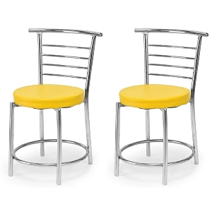 goyal steel amp furniture chairs for dining table steel chair dining chair with comfortable cushion 2 yellow standard